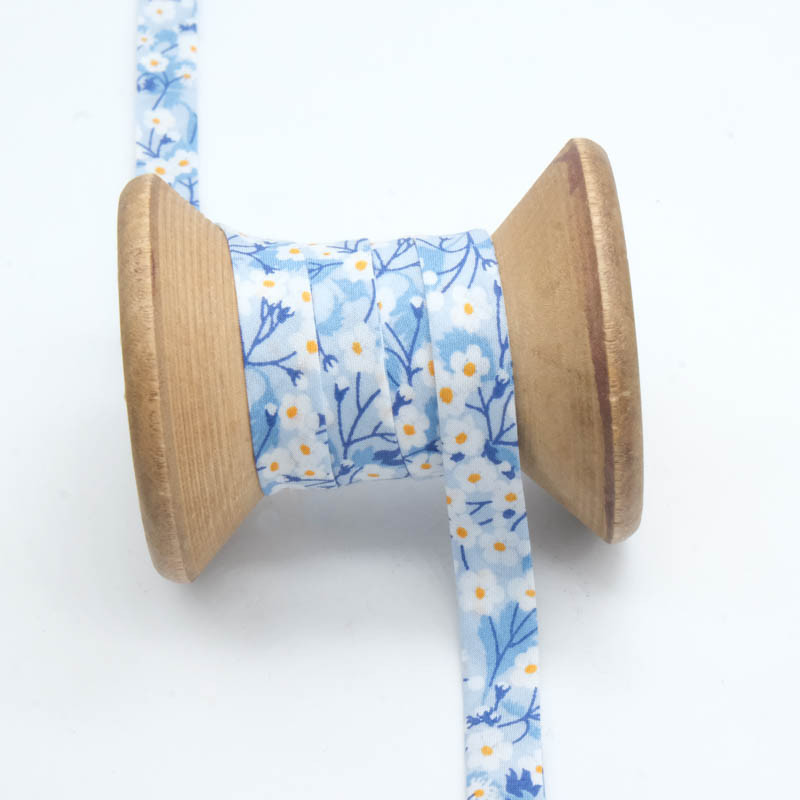 Liberty Fabrics Bias Tape 40MM Mitsi Valeria Blue